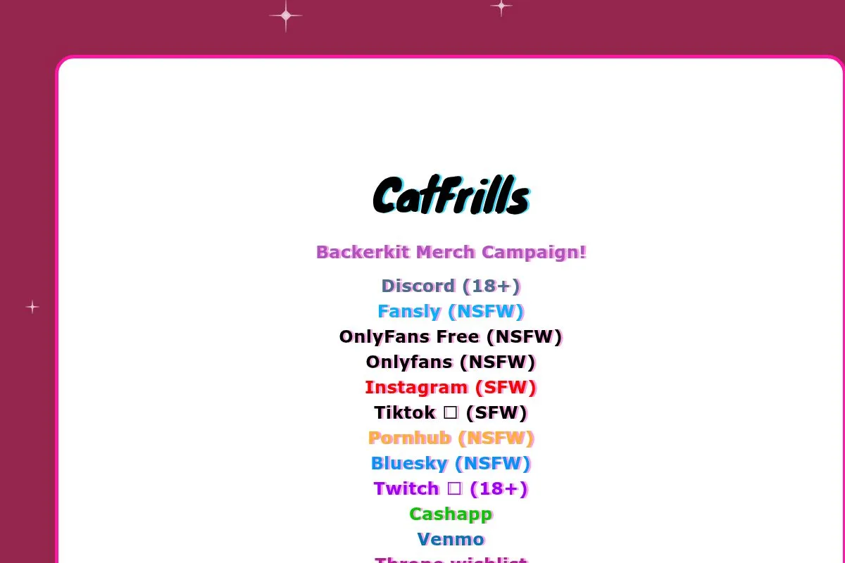 Public Catfrills creator hub graphic.